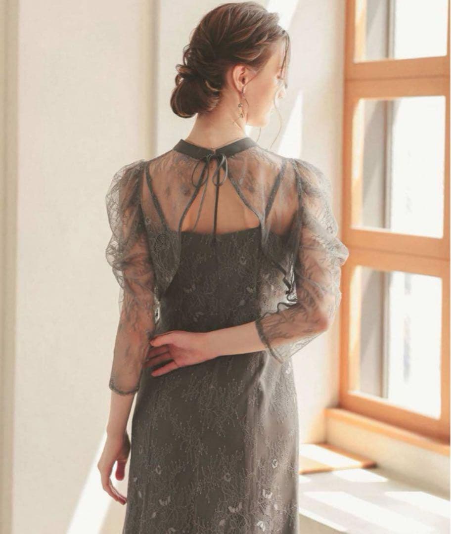 8★新品タグ付き★ドリードール　ボレロレイヤーレースドレ　グレー　L