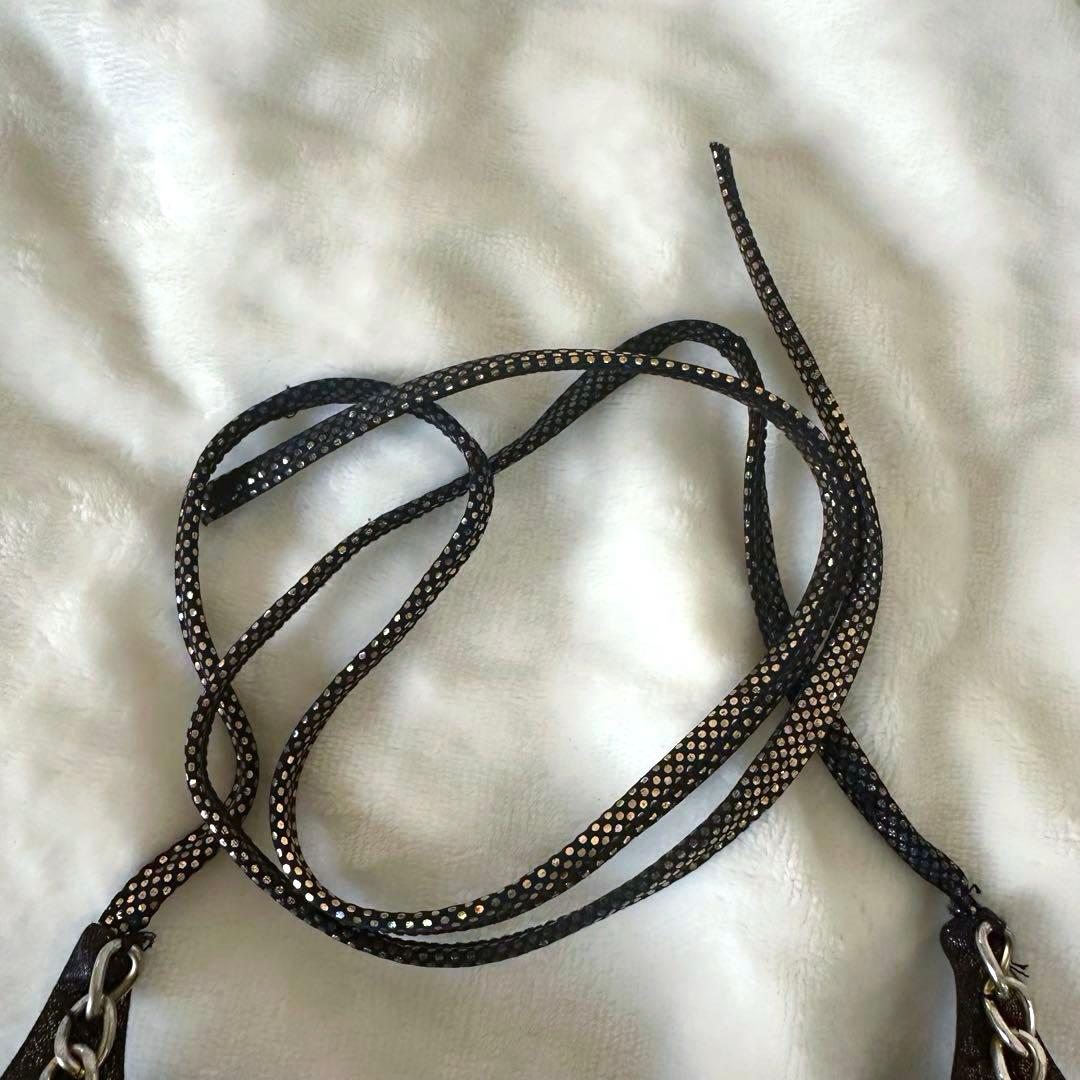 【d.i.a.】ダイヤ ゴールドラメ メタリックチェーンビキニトップス ブラック