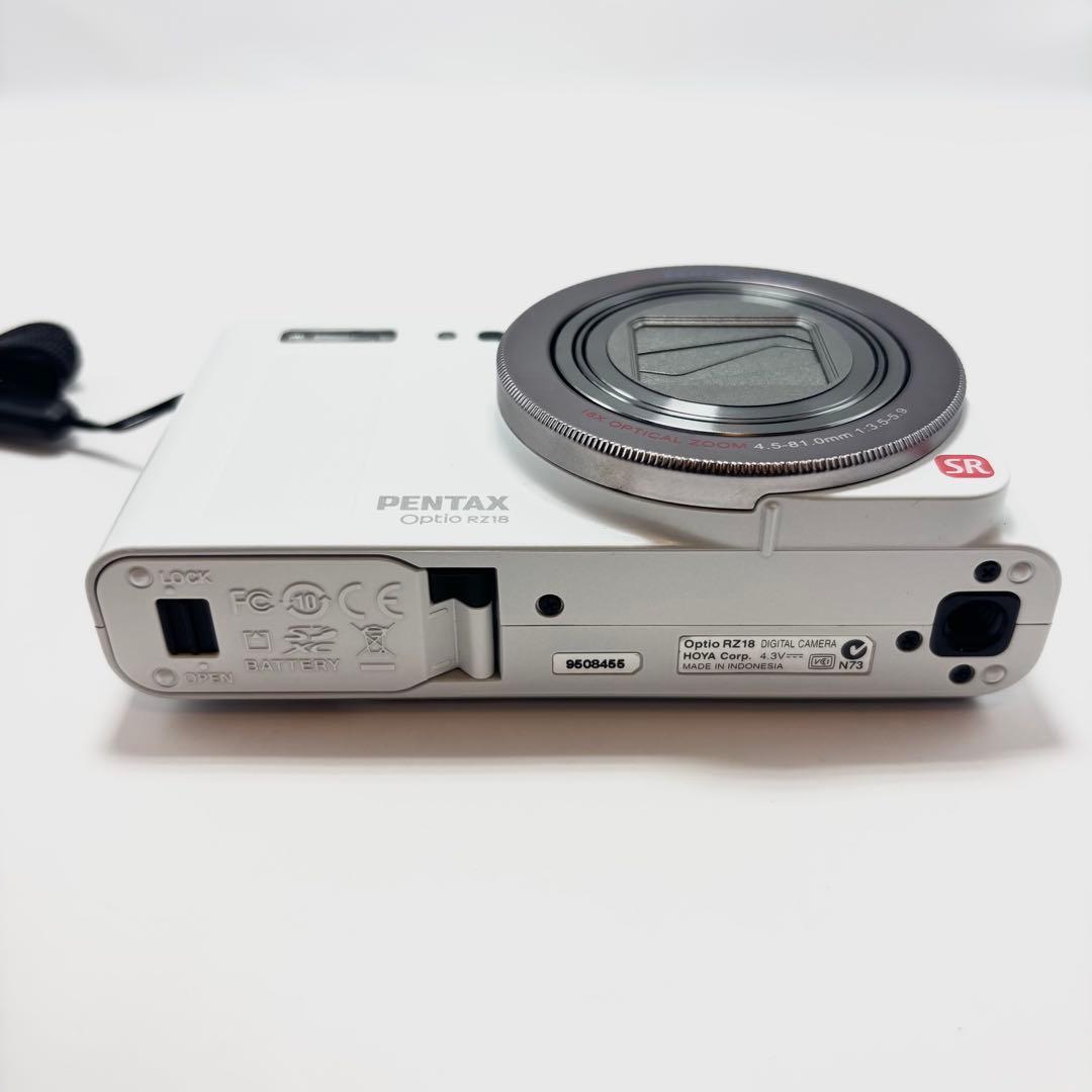 【美品】PENTAX Optio RZ18 パールホワイト デジタルカメラ