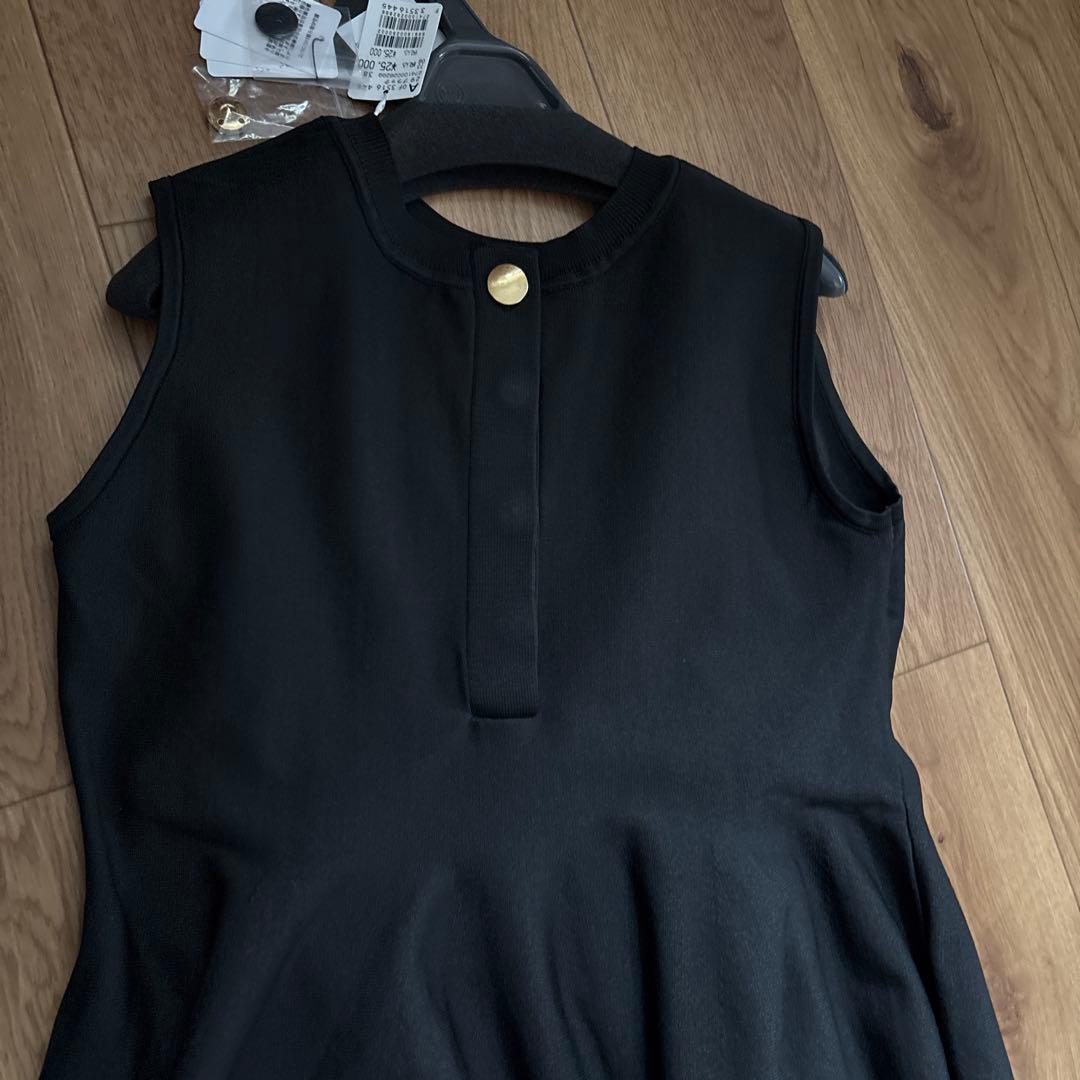 新品タグ付き　Aga Blackスコットクラブ　タフタ切替ニットロングワンピース