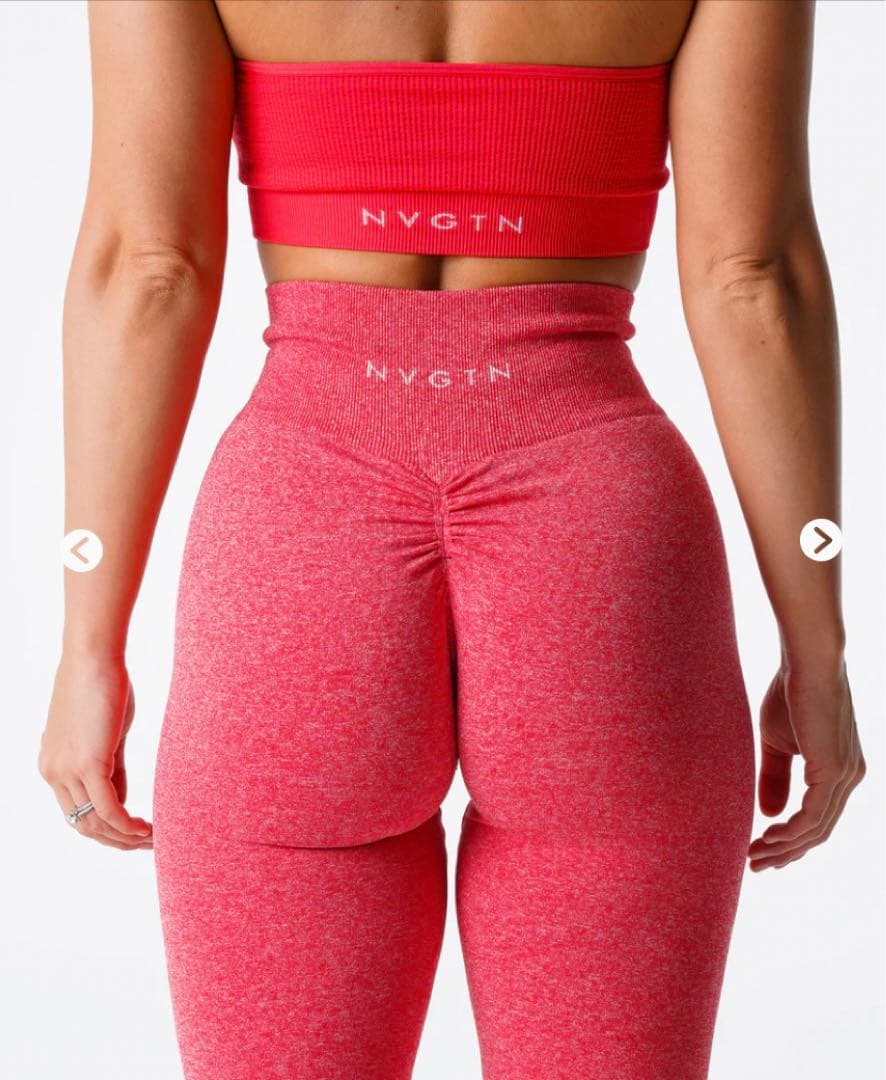 Newカラー　スクランチシームレスレギンス　キャンディアップル