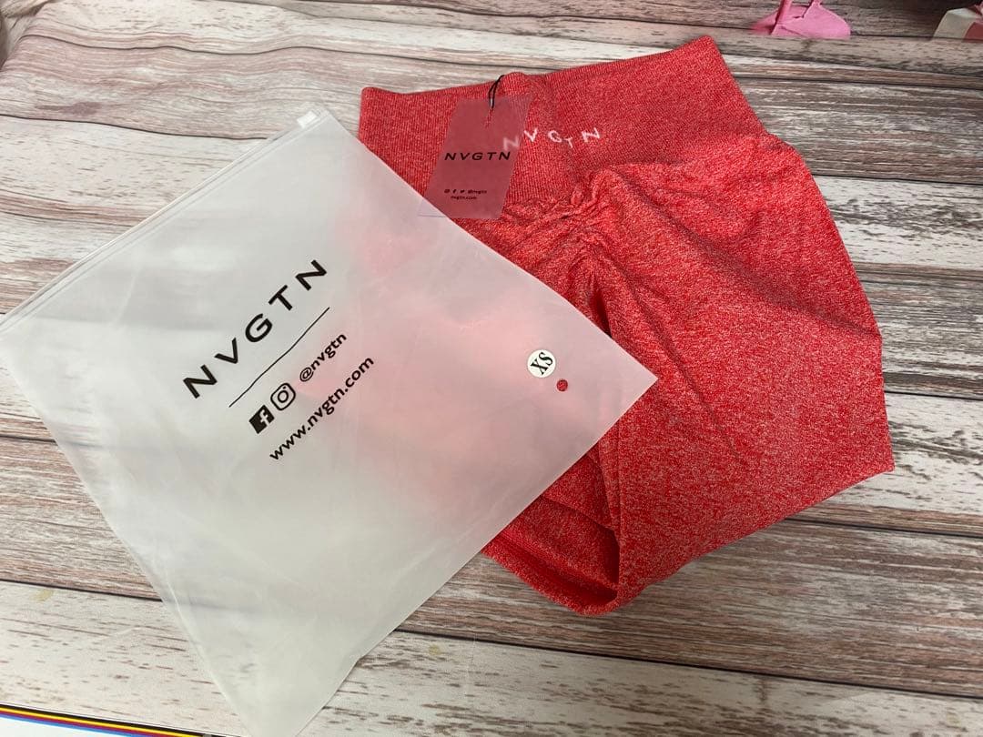 Newカラー　スクランチシームレスレギンス　キャンディアップル