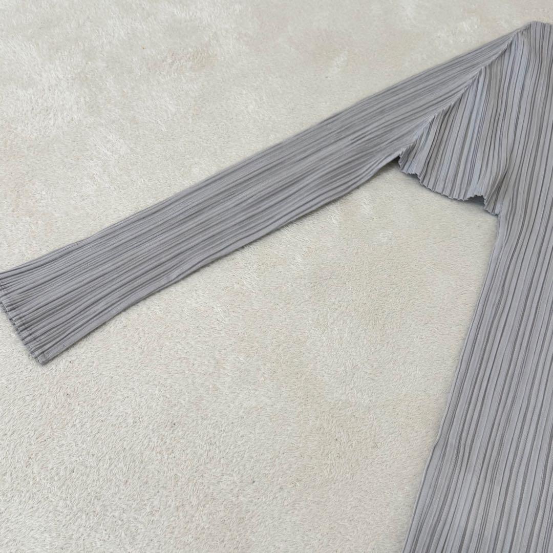 ISSEY MIYAKE プリーツ　長袖　ハイネック　グレー　オーバーサイズ