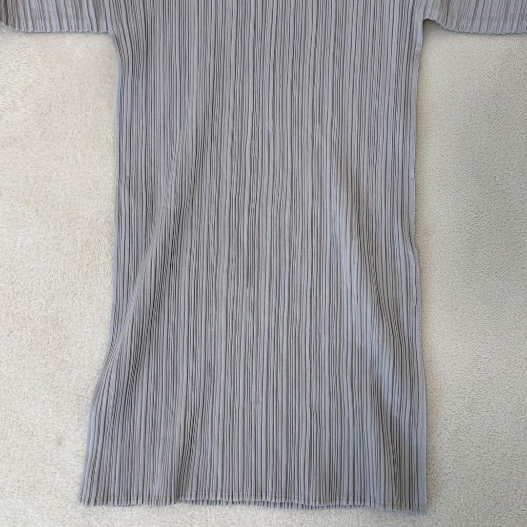 ISSEY MIYAKE プリーツ　長袖　ハイネック　グレー　オーバーサイズ