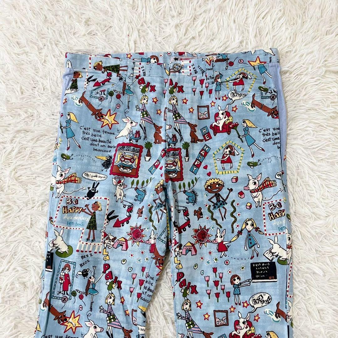 《オレボレブラ》 (L) 総柄ストレートパンツ アルベロベロ 個性的 カジュアル