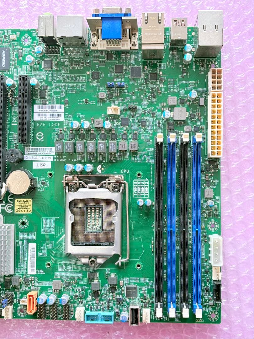 Supermicro X11SCZ-F/IPMI・TPM2.0搭載/クーラー付き