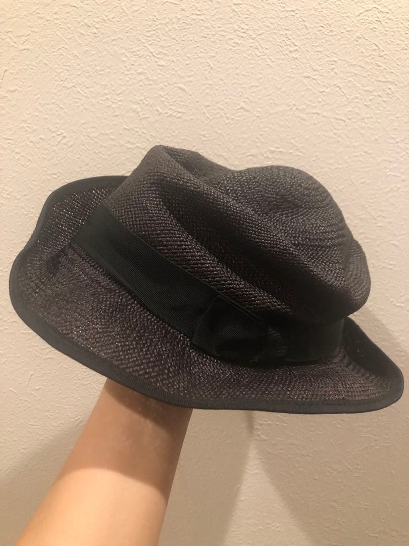 Paul Harnden ブラック 麦わら帽子 57cm