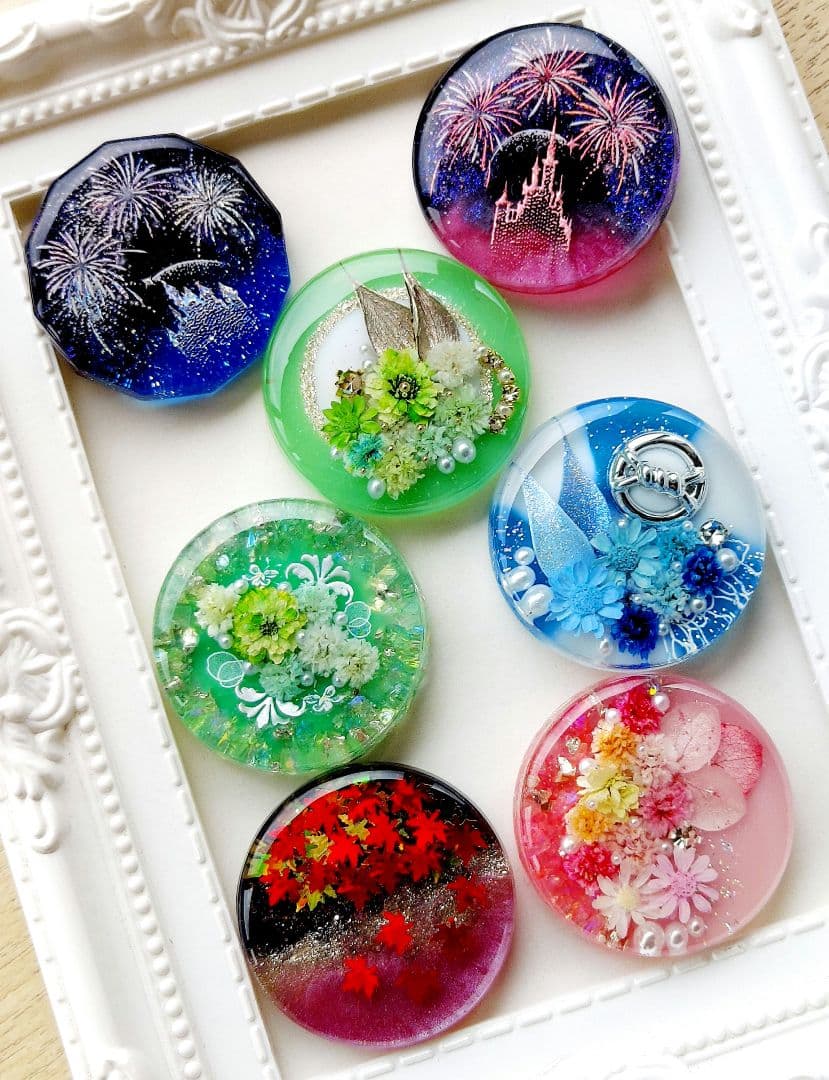 【1620】もちもち　レジン　アキレア　ヘアゴム　ポニーフック　ブロ―チ