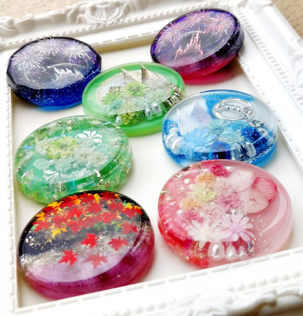 【1620】もちもち　レジン　アキレア　ヘアゴム　ポニーフック　ブロ―チ