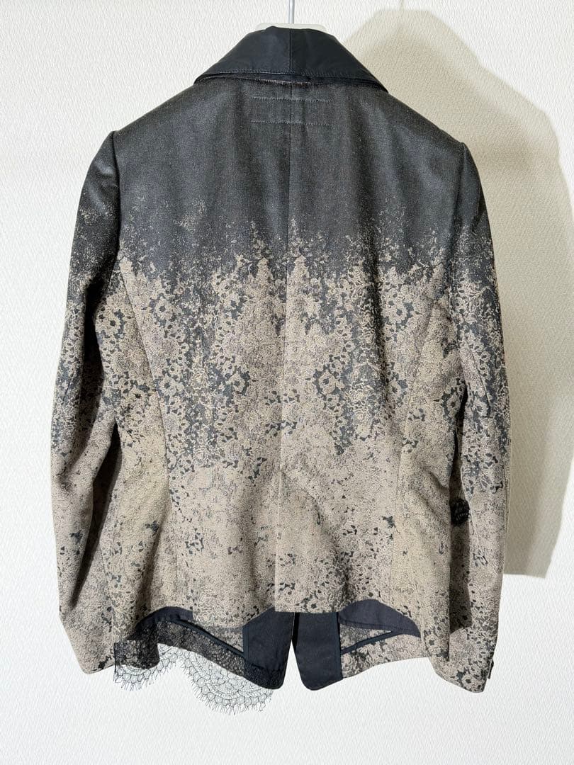シェアスピリット レザー切り替え レース装飾 総柄テーラードジャケット