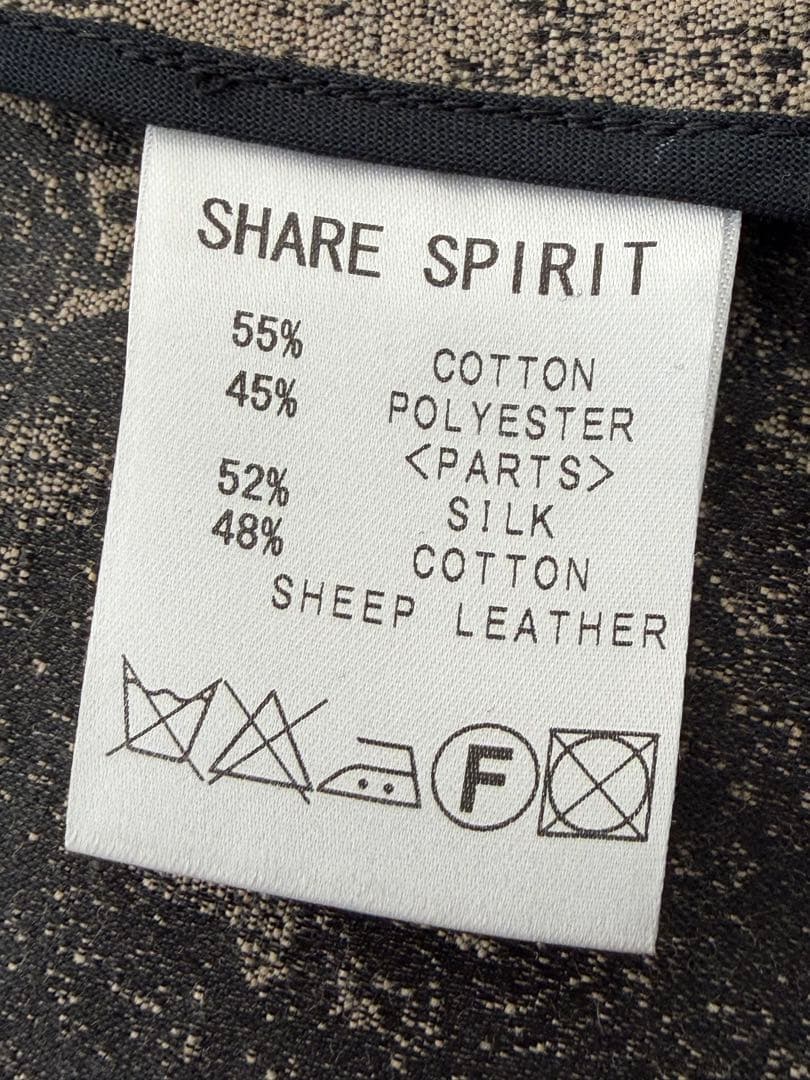 シェアスピリット レザー切り替え レース装飾 総柄テーラードジャケット