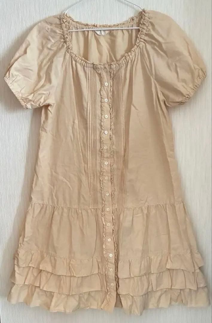 ピンクハウス　キナリフリルチュニックワンピ