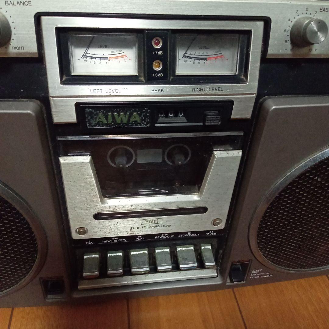 AIWA アイワ 大型ラジカセ CS-80 昭和レトロ ラジカセ通電確認品