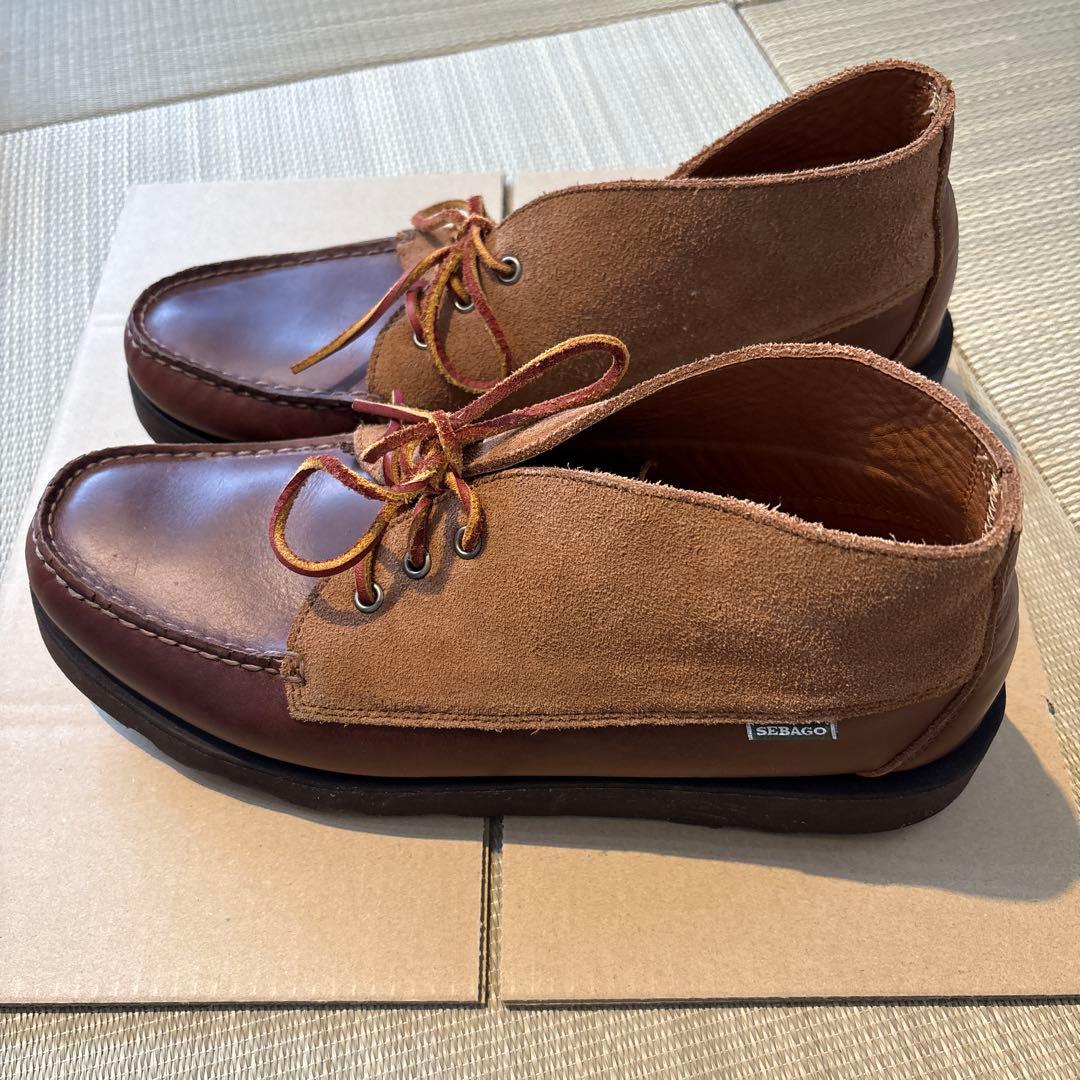 ブラウン スエード レースアップ モカシン