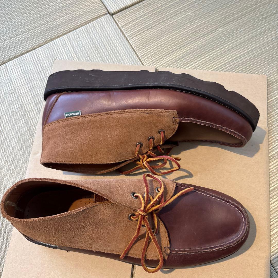 ブラウン スエード レースアップ モカシン