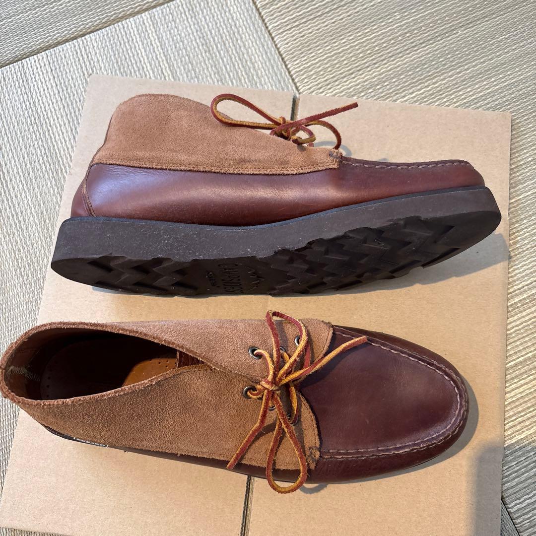 ブラウン スエード レースアップ モカシン