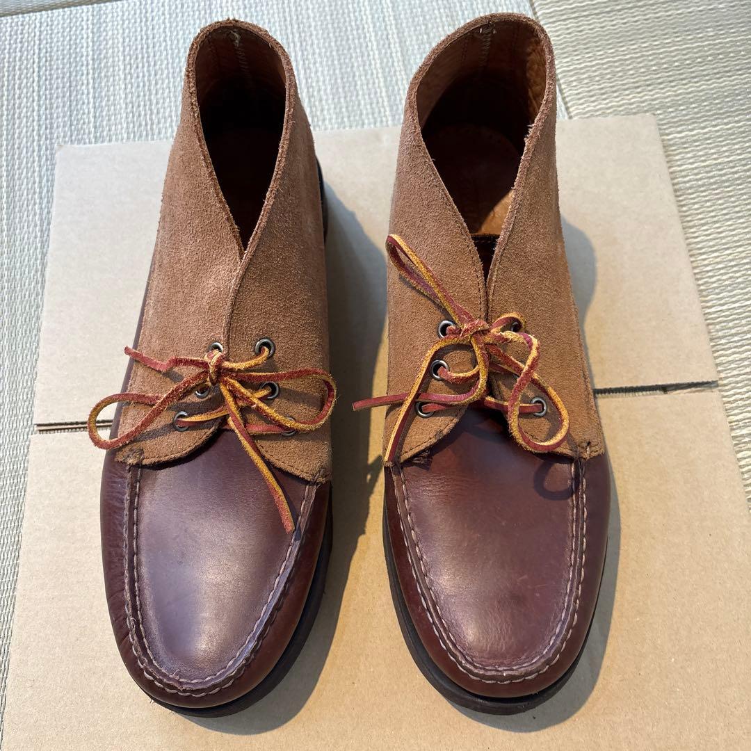 ブラウン スエード レースアップ モカシン