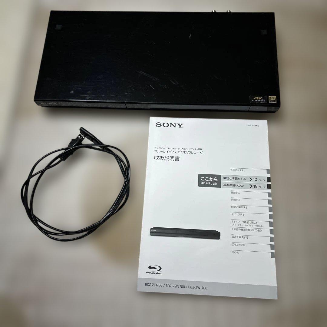 SONY 4K ブルーレイレコーダー BDZ-ZW1700