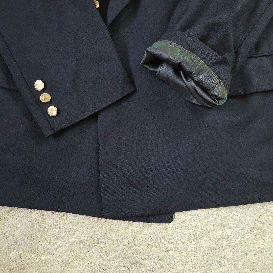 美品 バーバリー ダブル 紺ブレ 金ボタン サイズXL相当 ダークネイビー