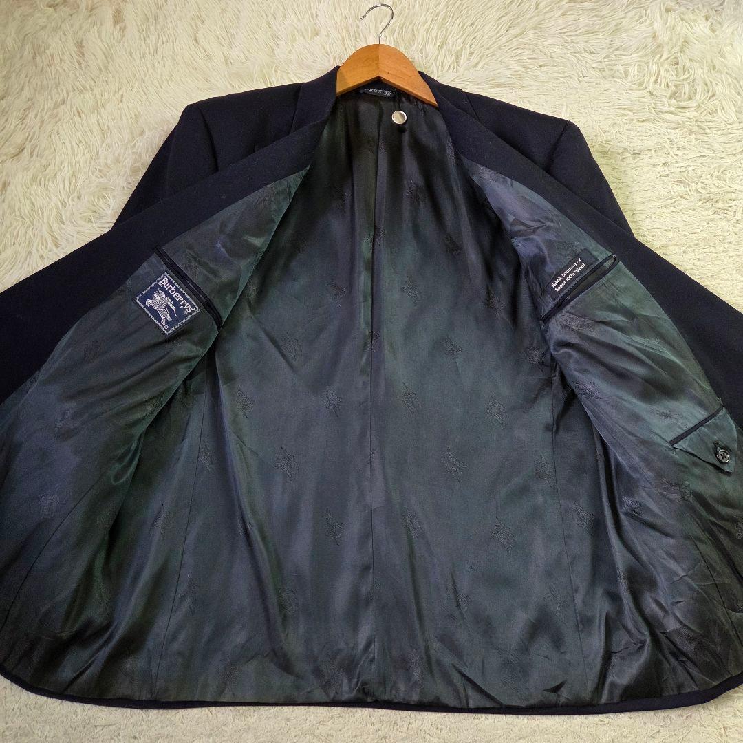 美品 バーバリー ダブル 紺ブレ 金ボタン サイズXL相当 ダークネイビー