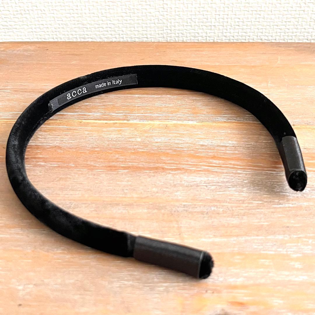 【超美品】acca ブラック ベルベット ヘアバンド カチューシャ