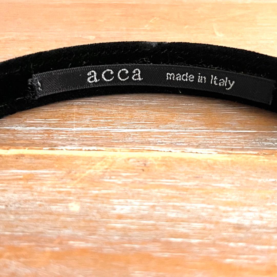 【超美品】acca ブラック ベルベット ヘアバンド カチューシャ