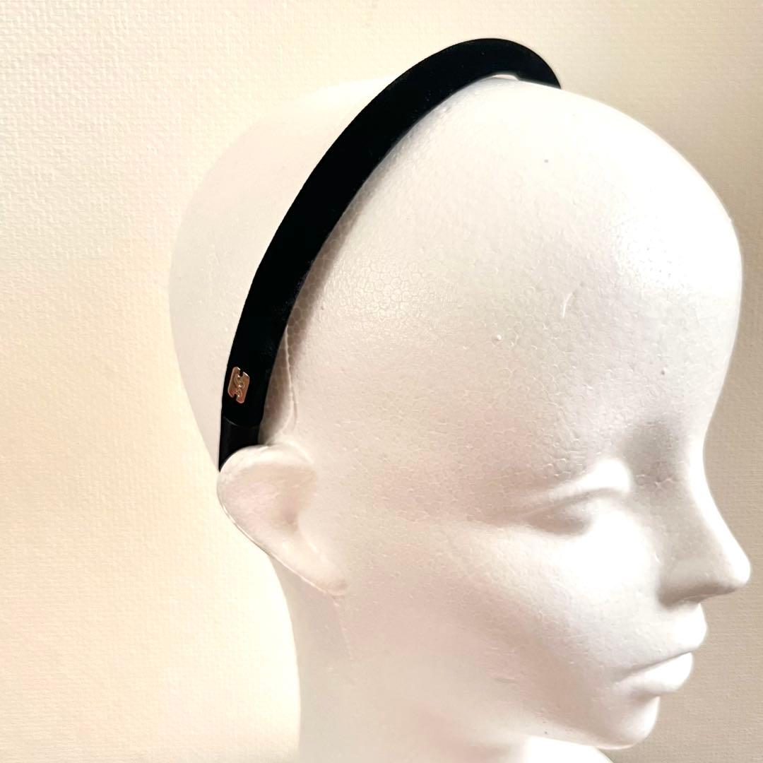 【超美品】acca ブラック ベルベット ヘアバンド カチューシャ
