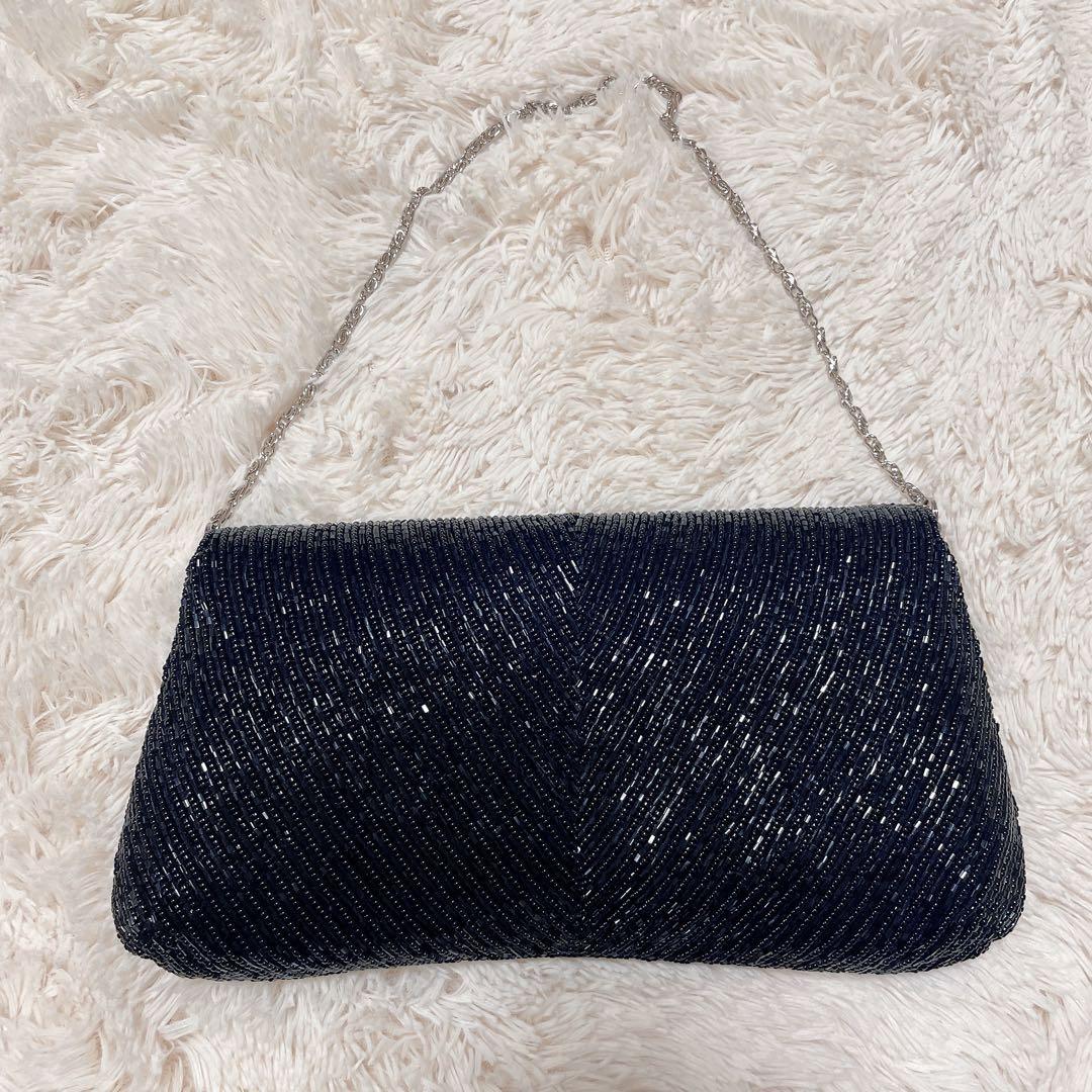 新品未使用　東京イギン フォーマルバッグ ハンドバッグ ブラック ビーズ