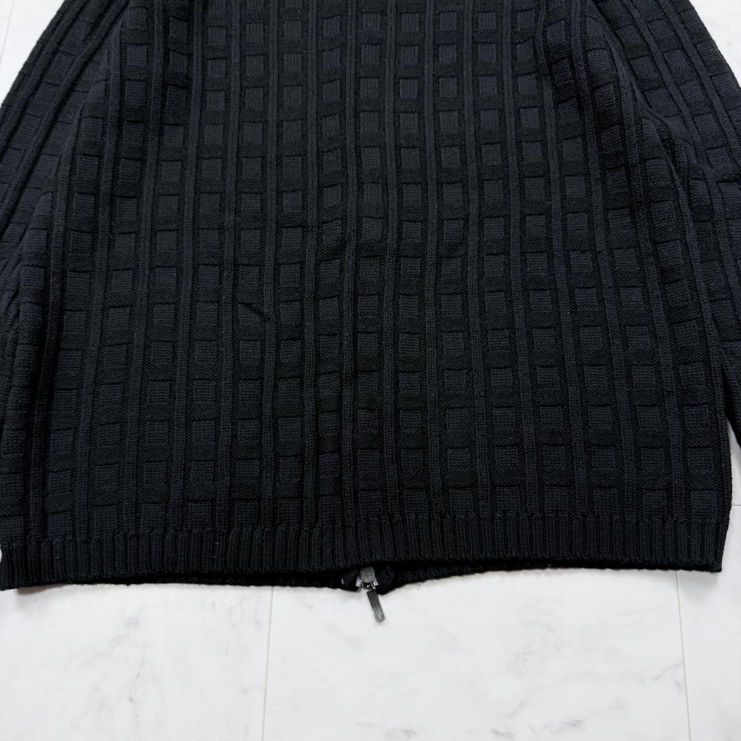 大きいサイズ【美品】アルマーニコレツォーニ ドライバーズ ニット 黒