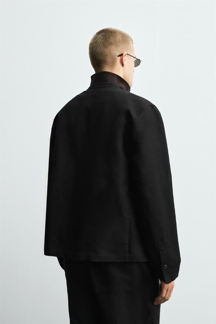 定価19,990円 コットン リネンスーツ ブレザー ラペルレス ZARA ザラ