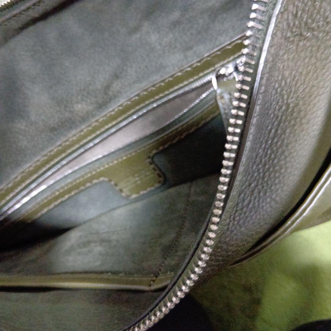 美品✨ヒロフ ヴィータ シボ革 Hロゴ ショルダーバッグ ソープ A4 2way