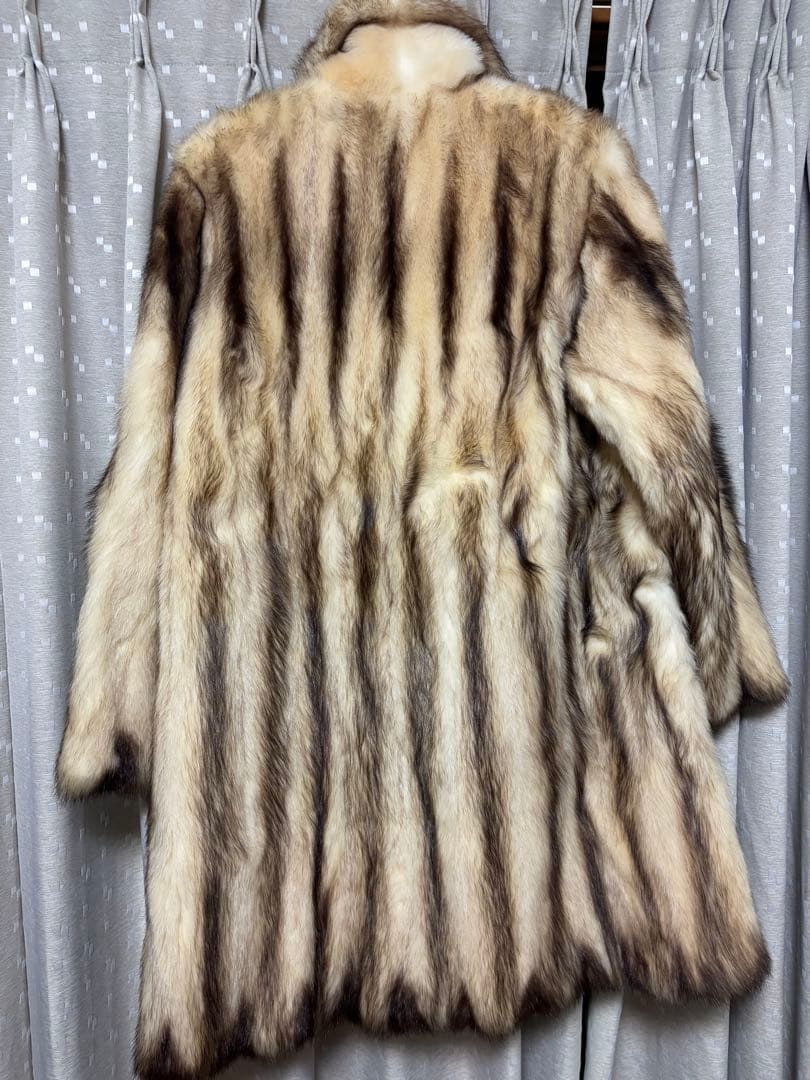【イタリア製】アイクリスタリー ミンクファーコート フリー ホワイト✖️ブラウン