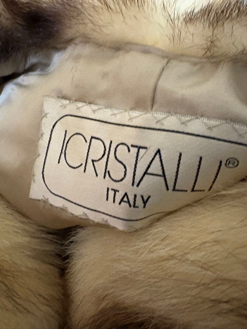 【イタリア製】アイクリスタリー ミンクファーコート フリー ホワイト✖️ブラウン