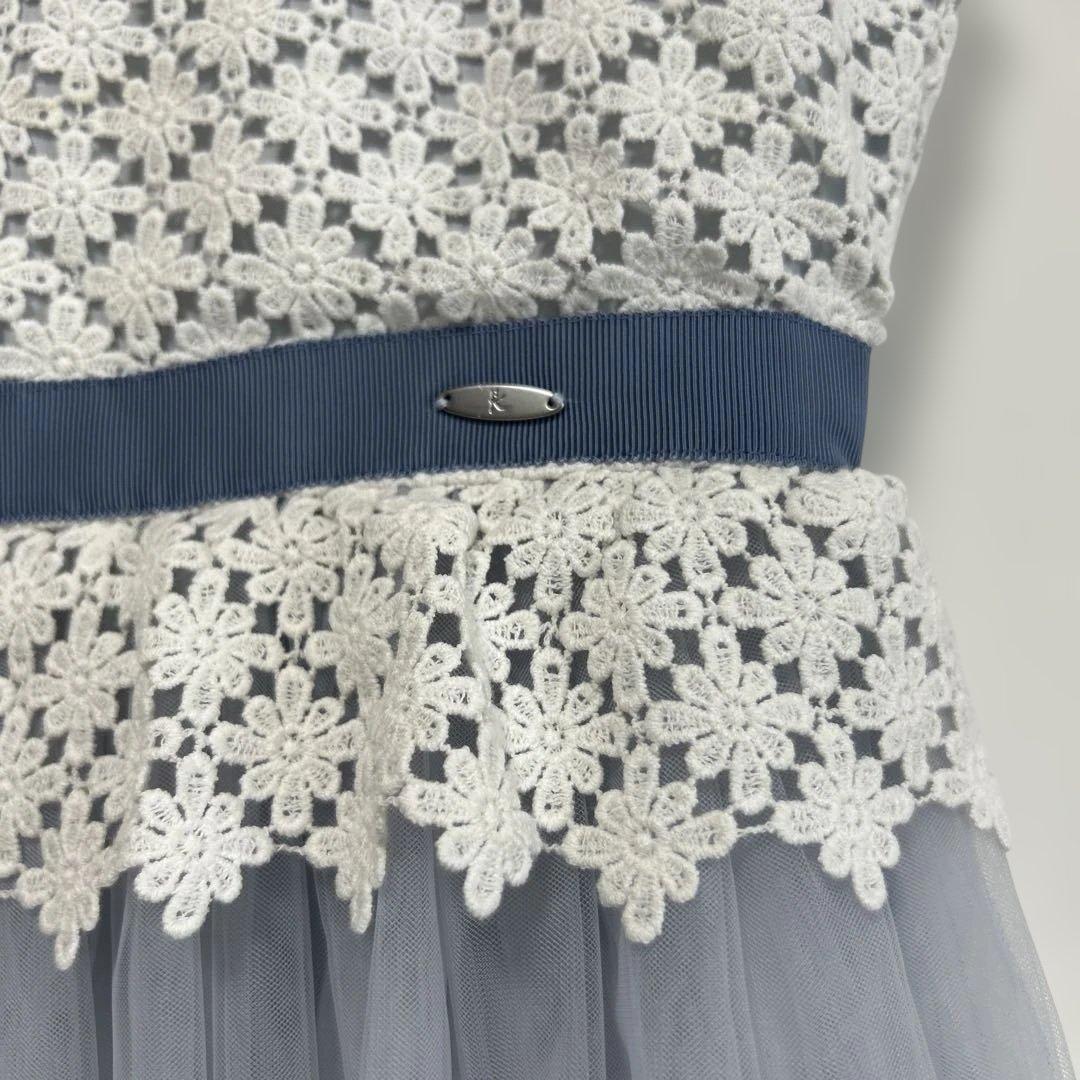 組曲　フォーマルドレス カーディガン付　ホワイト・ライトブルー