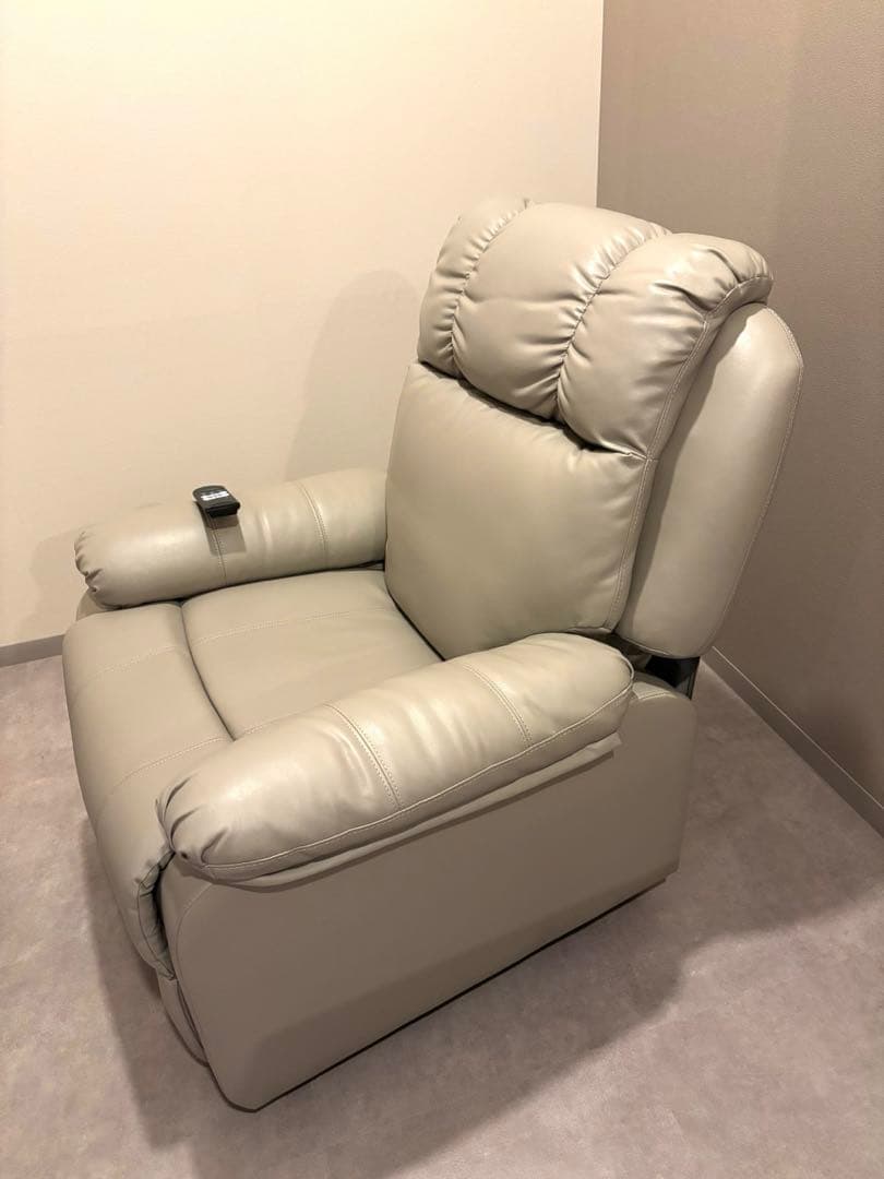 電動リクライニングソファ チェア リラックス ネイル マツエク（グレージュ）