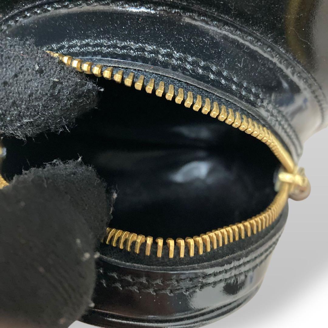 【美品】グッチ ワンショルダーバッグ　ボディバッグ　パテントレザー バンブー 黒