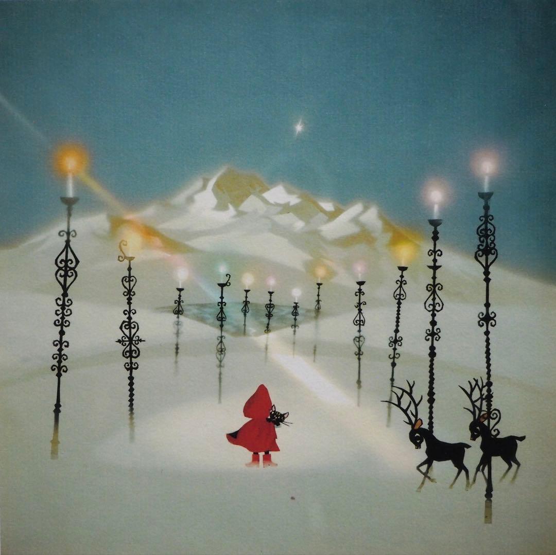 モ*ク様 真作■藤城清治 四季のメルヘン 冬 星空のともしび■版画 絵画 レフグ