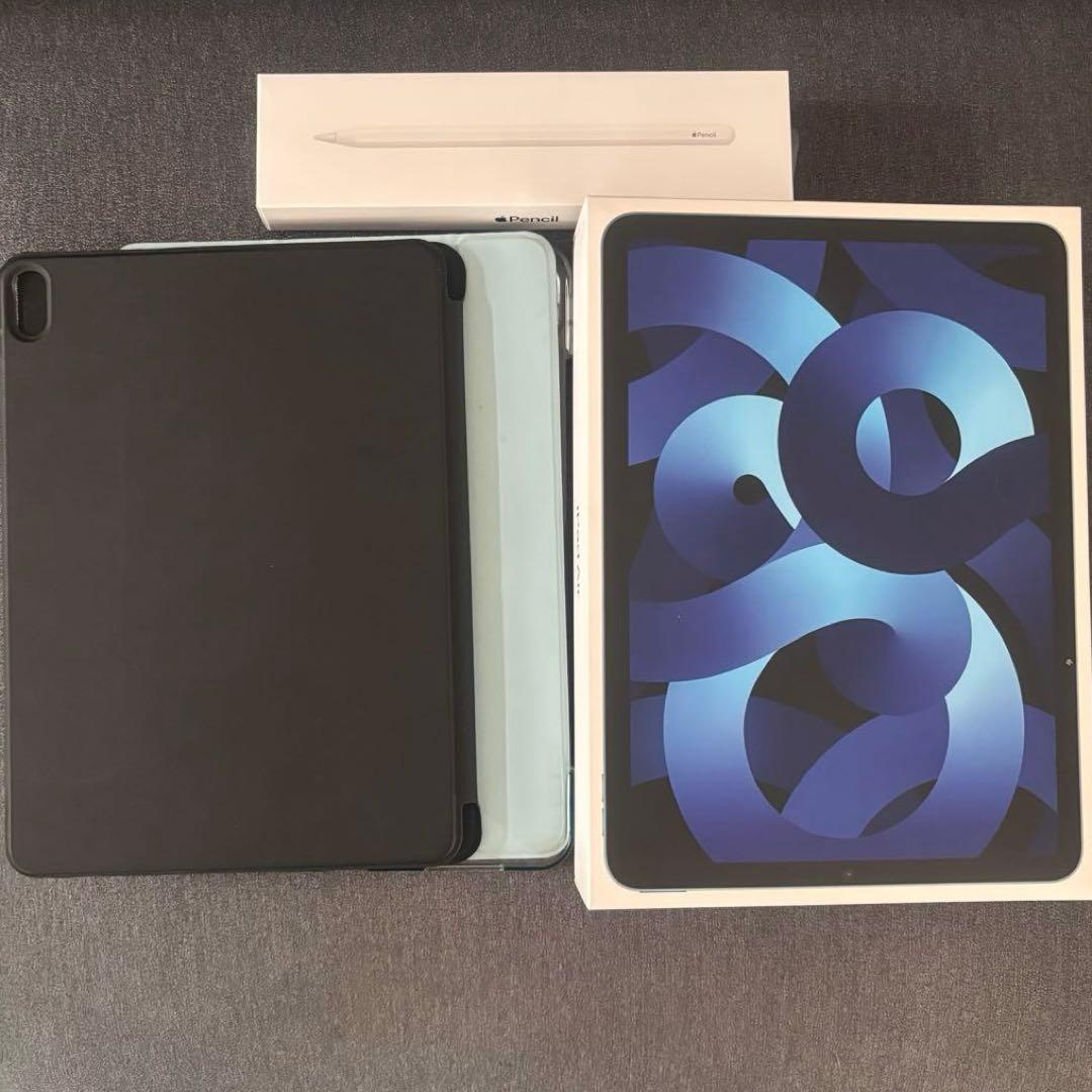 Apple iPad Air (青) 本体 + Apple Pencil＋カバー