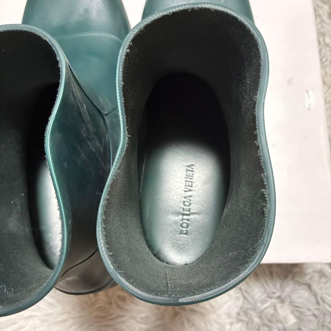【良品】BOTTEGA VENETA パドルブーツ 38 イタリア製 グリーン