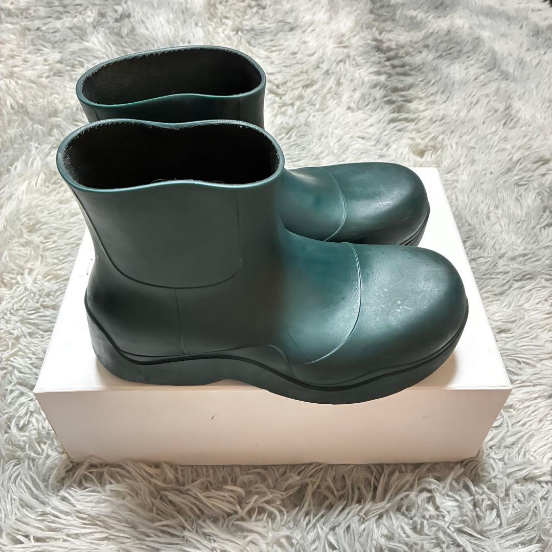 【良品】BOTTEGA VENETA パドルブーツ 38 イタリア製 グリーン