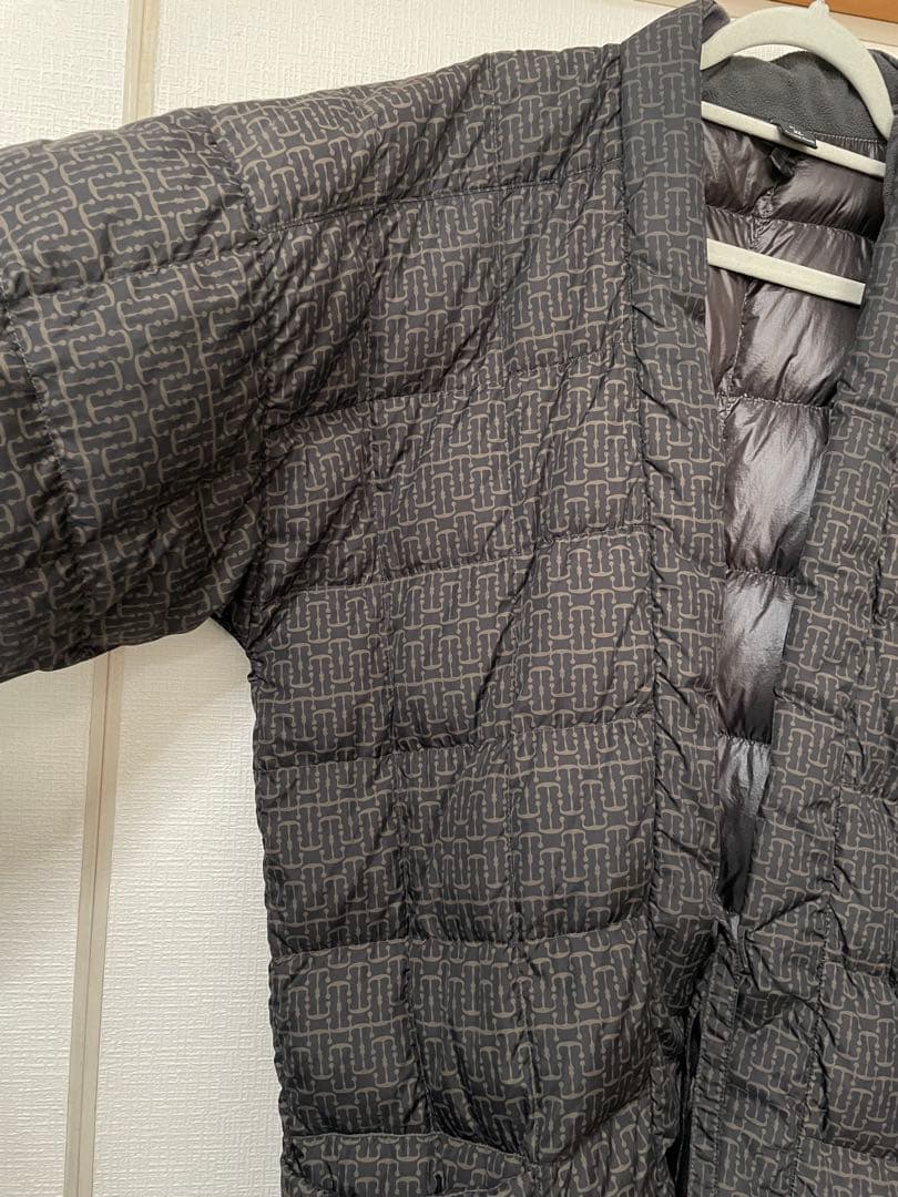 モンベル 半纏 ダウン プリント ハンテン 男女兼用 ダークブラウン XLサイズ