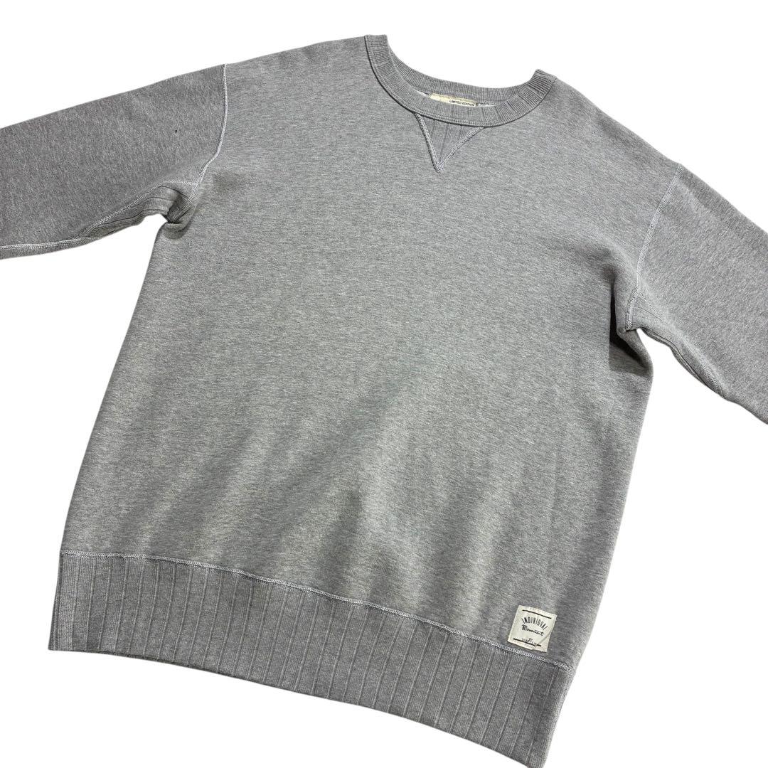 TWO MOON 両V スウェット 44/46 霜降りグレー バックプリント