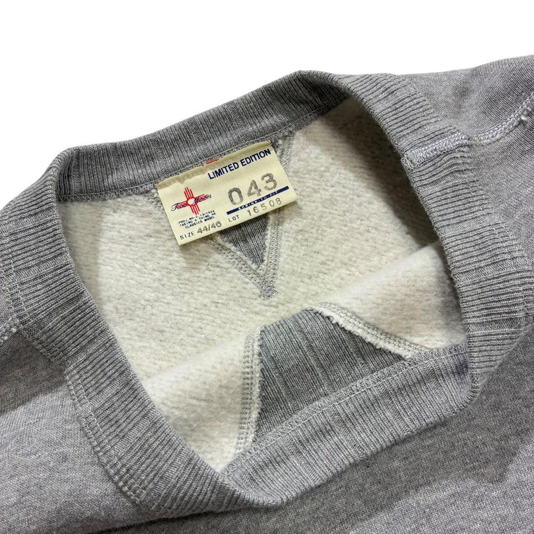 TWO MOON 両V スウェット 44/46 霜降りグレー バックプリント