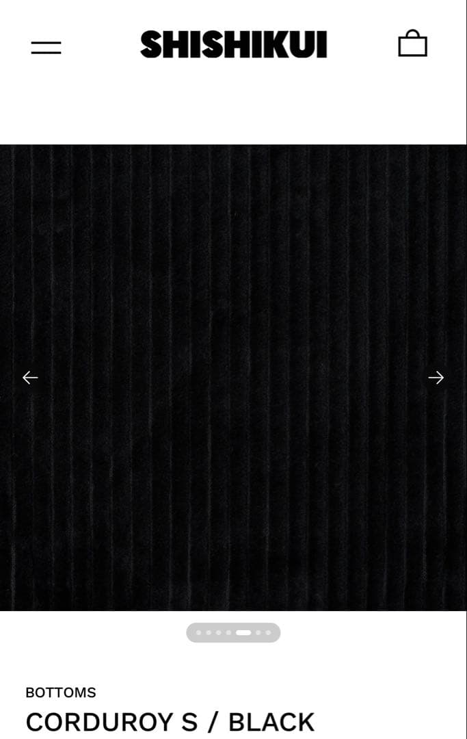 SHISHIKUI CORDUROY S / BLACK ハーフパンツ