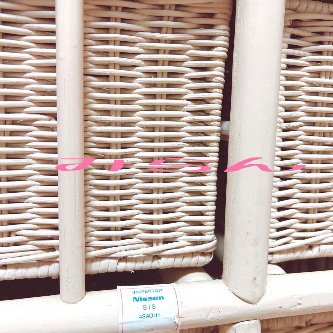 2日間限定値下げ★アンティーク ラタンホワイト/籐チェスト /家具 3段タンス