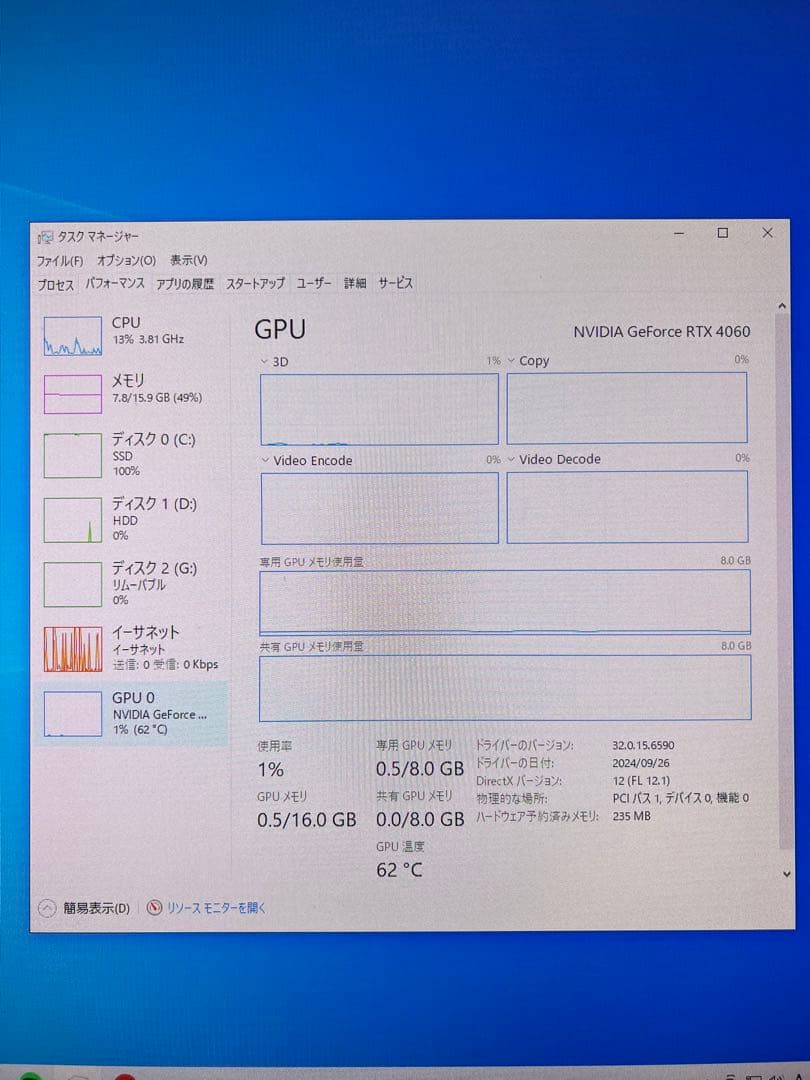 GALAKURO GAMING GEFORCE RTX 4060 中古