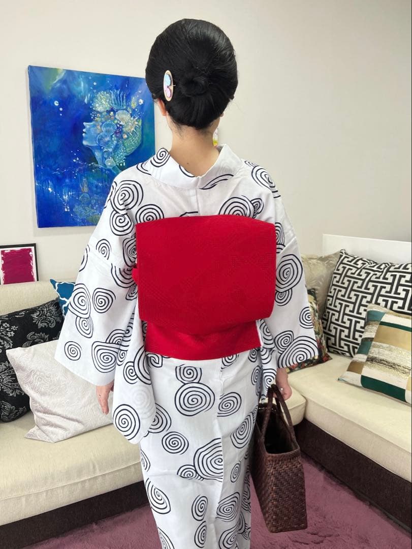 浴衣 注染 白地