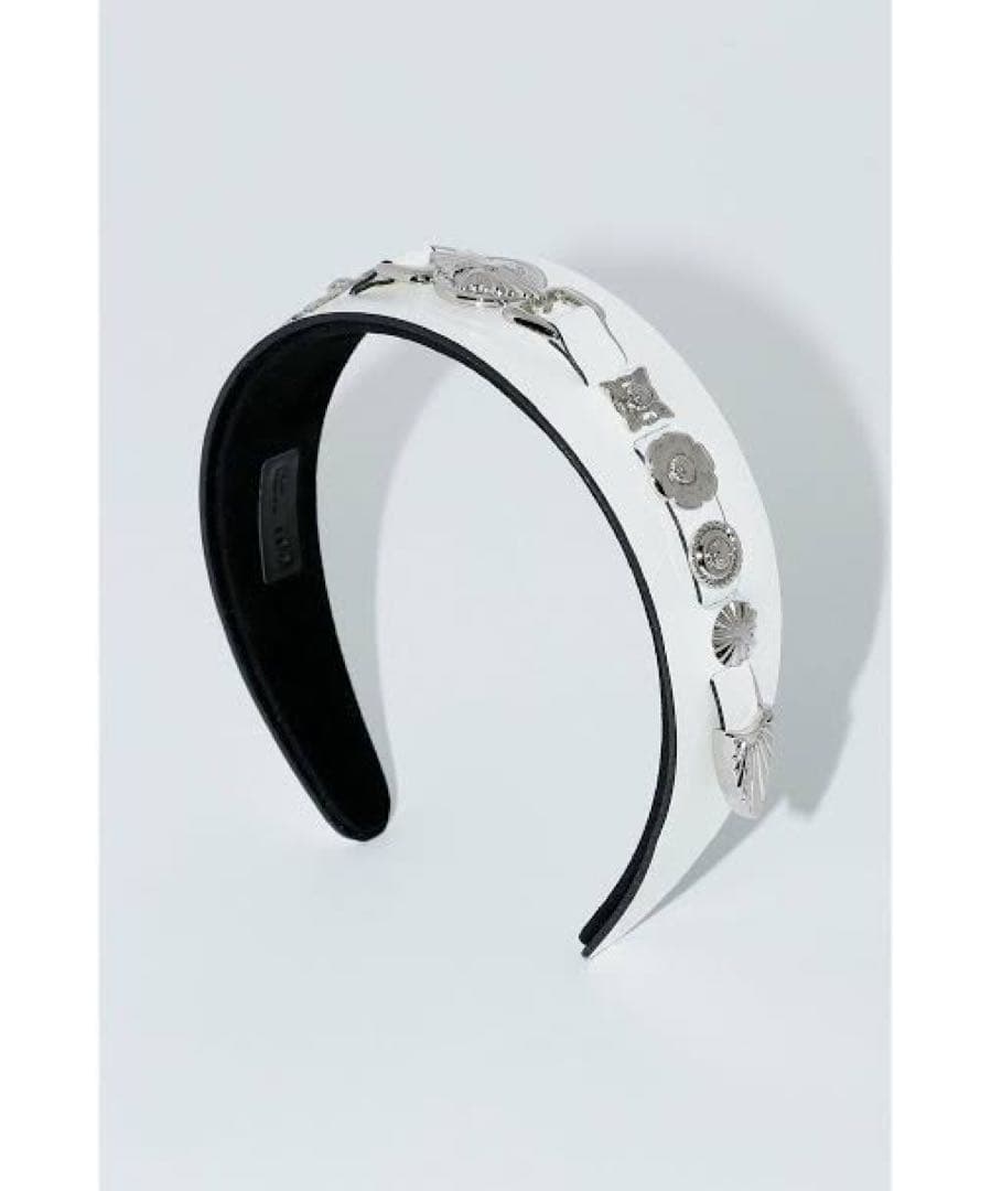 ヘアアクセサリー Toga leather hair band2 White
