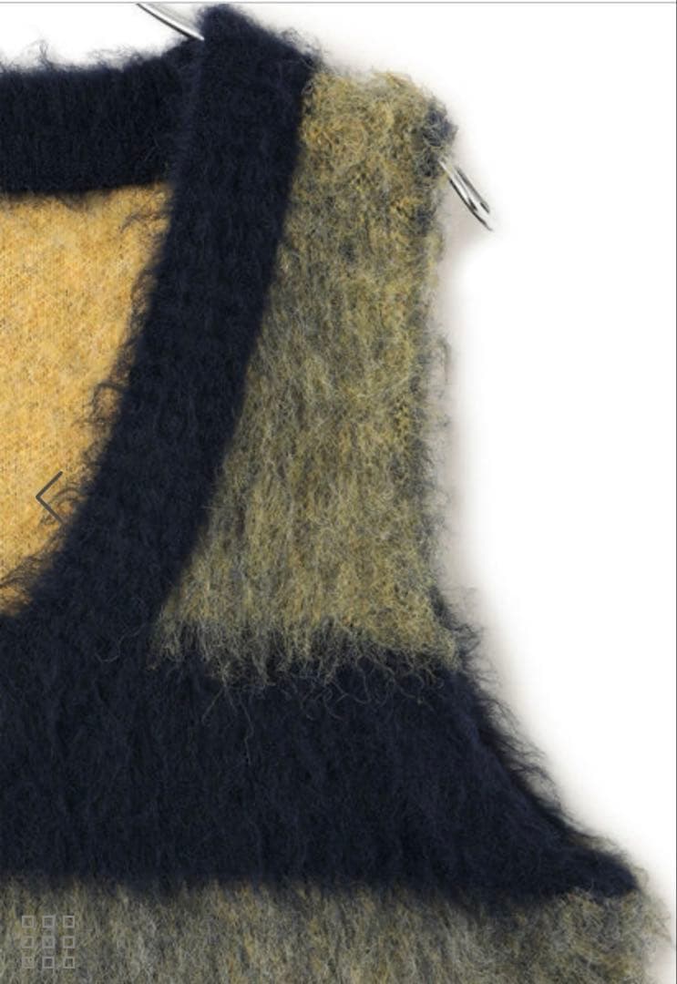 アダムエロペ【完売カラー】ブラッシュドボーダーベスト/ネイビー系