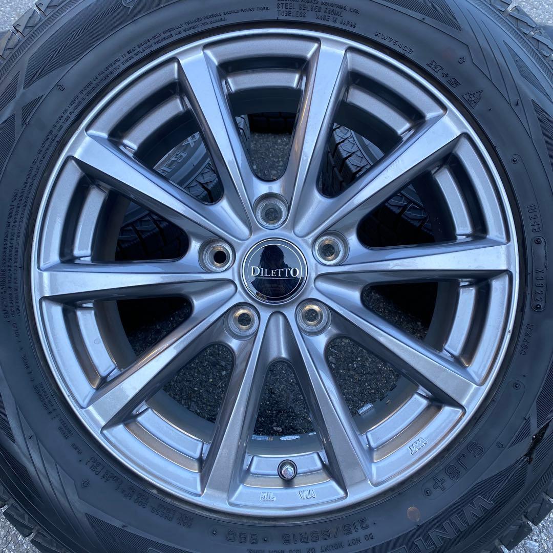 中古バリ溝ダンロップスタッドレスセット215/65R16 30系ヴェルファイア等
